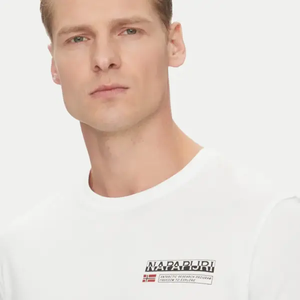 Napapijri - Ανδρικό T-shirt Kasba Regular Fit NP0A4HQQ-002 Λευκό NP0A4HQQ002
