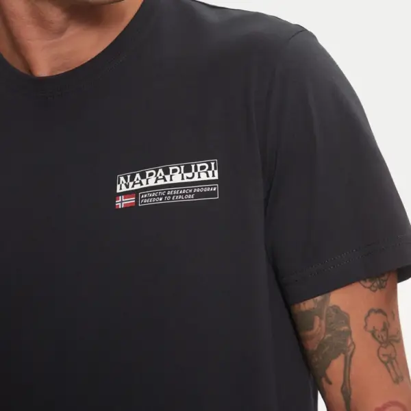 Napapijri - Ανδρικό T-shirt Kasba Regular Fit NP0A4HQQ-041 Μαύρο NP0A4HQQ041