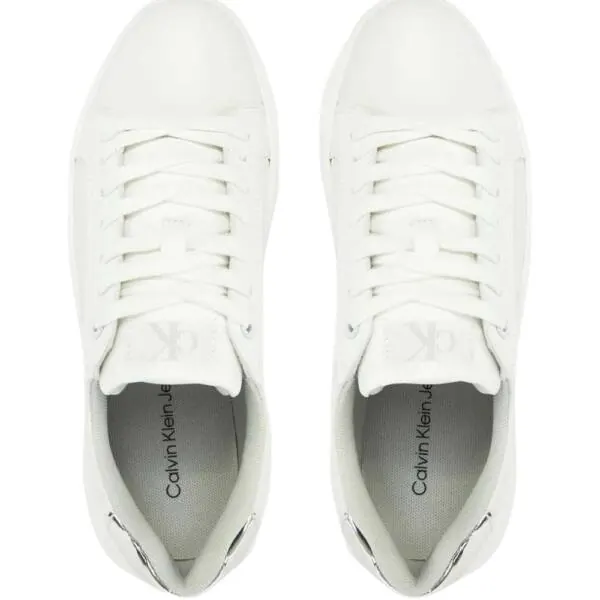 Calvin Klein- Γυναικεία Δερμάτινα Sneakers Chunky Cupsole Low Mg YW0YW01769-0LI Λευκό YW0YW01769-0LI