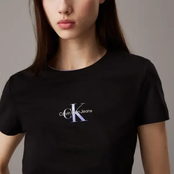 Calvin Klein - Γυναικείο T-Shirt Gradient Monologo slim Fit J20J225252-BEH Μαύρο J20J225252-BEH