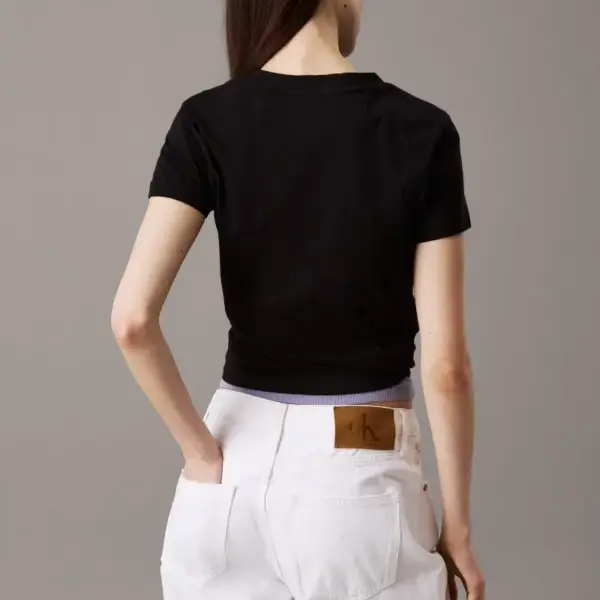 Calvin Klein - Γυναικείο T-Shirt Gradient Monologo slim Fit J20J225252-BEH Μαύρο J20J225252-BEH