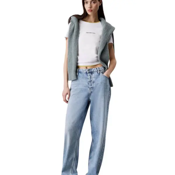 Calvin Klein - Γυναικείο T-Shirt Gradient Monologo slim Fit J20J225252-YAA Λευκό J20J225252-YAA