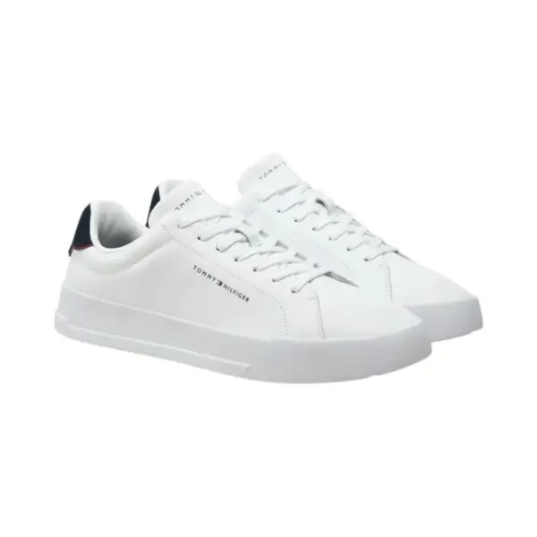 Tommy Hilfiger - Ανδρικά Sneakers Th Court Lth Detail Ess FM0FM05367-0LD Λευκό FM0FM05367-0LD
