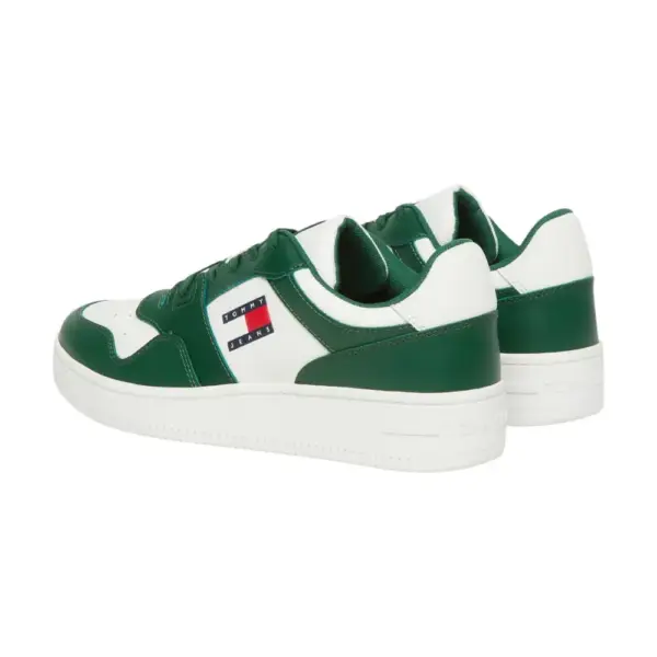 Tommy Hilfiger - Ανδρικά Δερμάτινα Sneakers Tjm Retro Basket Ess EM0EM01395-L2P Πράσινο EM0EM01395-L2P