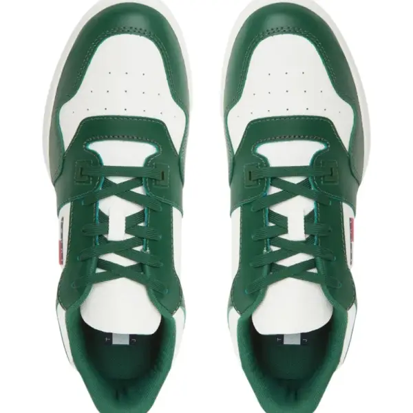 Tommy Hilfiger - Ανδρικά Δερμάτινα Sneakers Tjm Retro Basket Ess EM0EM01395-L2P Πράσινο EM0EM01395-L2P