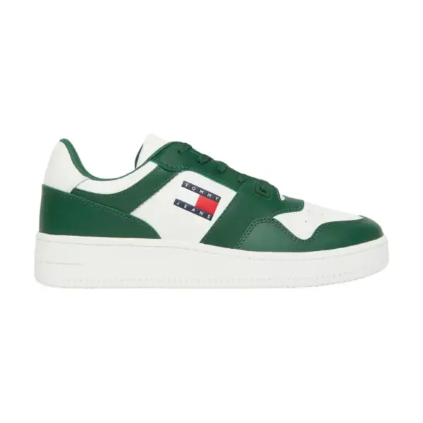 Tommy Hilfiger - Ανδρικά Δερμάτινα Sneakers Tjm Retro Basket Ess EM0EM01395-L2P Πράσινο EM0EM01395-L2P