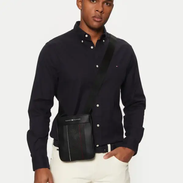Tommy Hilfiger - Ανδρική Τσάντα ΏμουΧιαστί Th Foundation Crossover AM0AM13112-BDS Μαύρο