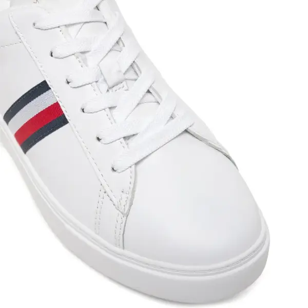 Tommy Hilfiger - Γυναικεία Sneakers Essential Leather Court Trainers FW0FW08321-YBS Λευκό FW0FW08321-YBS