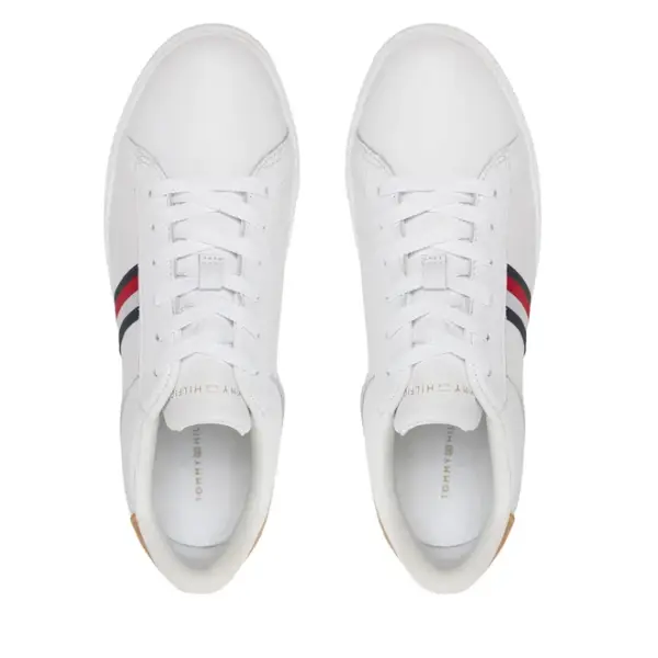 Tommy Hilfiger - Γυναικεία Sneakers Essential Leather Court Trainers FW0FW08321-YBS Λευκό FW0FW08321-YBS