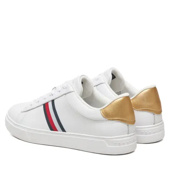 Tommy Hilfiger - Γυναικεία Sneakers Essential Leather Court Trainers FW0FW08321-YBS Λευκό FW0FW08321-YBS