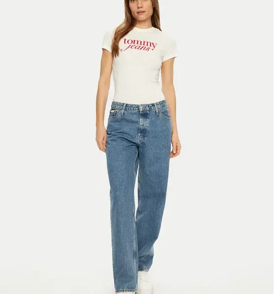 Tommy Hilfiger - Γυναικείο T-shirt Essential Slim Fit DW0DW19447-YBL Λευκό DW0DW19447-YBL