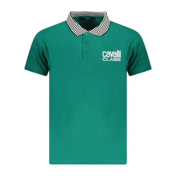 Cavalli Class - Ανδρική Μπλούζα T-Shirt Polo Short Sleeve TXT64EKB002-04038 Πράσινο