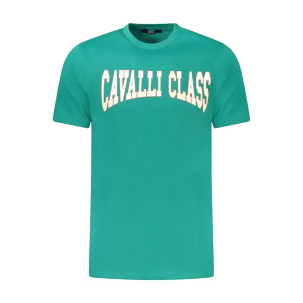Cavalli Class - Ανδρική Μπλούζα T-Shirt Κοντομάνικη Short Sleeve TXT61AJD060-04038 Πράσινο