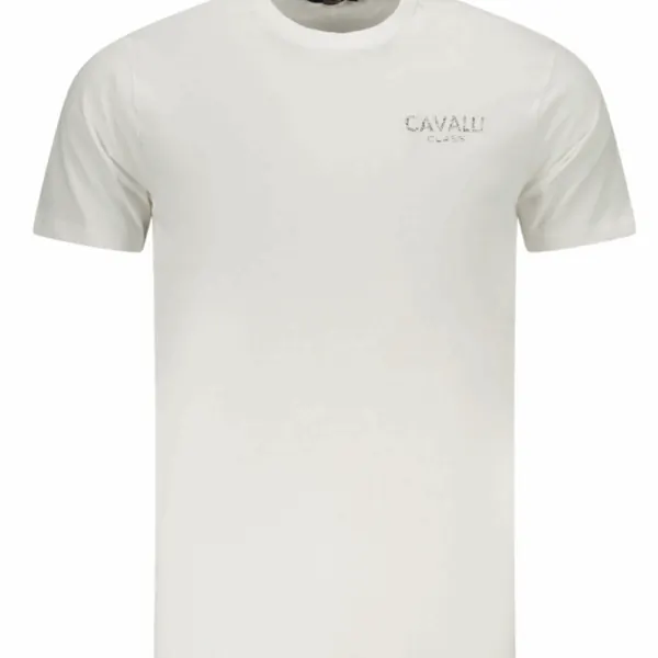 Cavalli Class - Ανδρική Μπλούζα T-Shirt Κοντομάνικη Short Sleeve TXT61JJD060-00533 Λευκό TXT61JJD060-00533