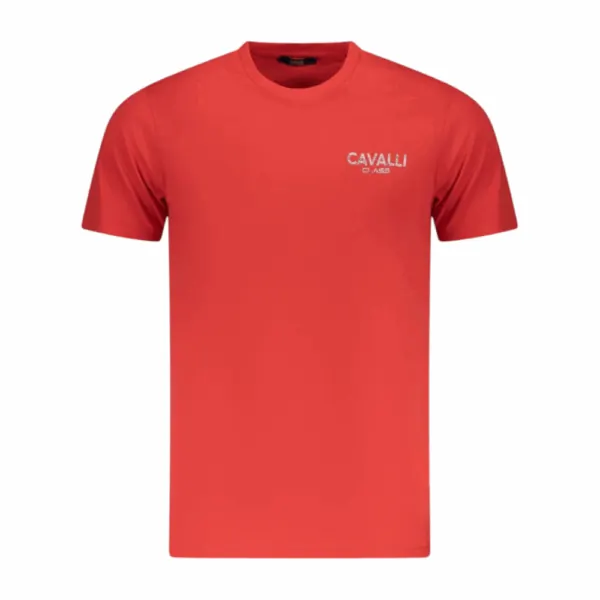 Cavalli Class - Ανδρική Μπλούζα T-Shirt Κοντομάνικη Short Sleeve TXT61JJD060-02000 Κόκκινο