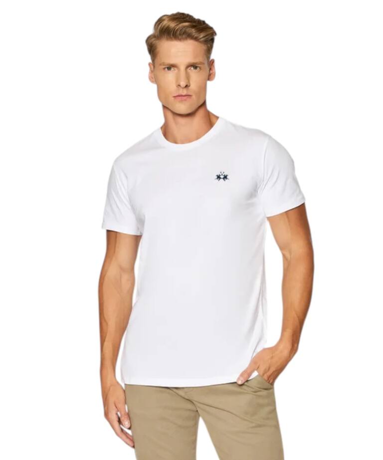 La Martina - Ανδρικό T-Shirt Regular Fit CCMR04-00001 Λευκό