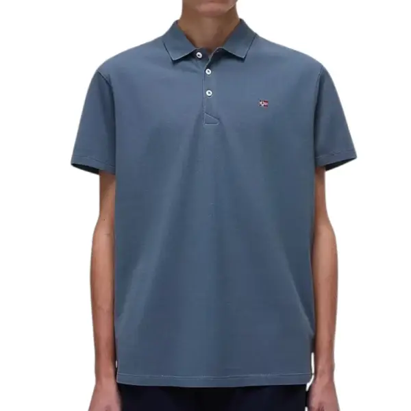 Napapijri - Ανδρικό T-shirt Polo Ealis SS Regular Fit NP0A4H8B-G1Y Γκρι NP0A4H8BG1Y