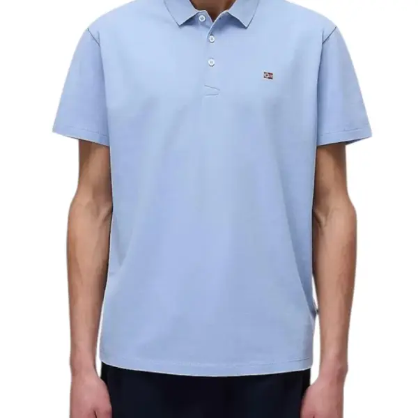 Napapijri - Ανδρικό T-shirt Polo Ealis SS Regular Fit NP0A4H8B-I83 Γαλάζιο NP0A4H8B-I83