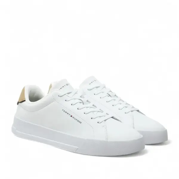 Tommy Hilfiger - Ανδρικά Sneakers Th Court Lth Detail Ess FM0FM05367-0LC Λευκό FM0FM05367-0LC