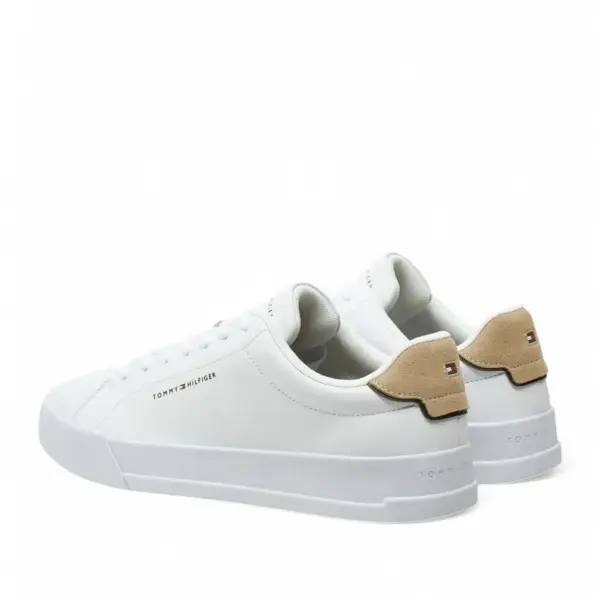 Tommy Hilfiger - Ανδρικά Sneakers Th Court Lth Detail Ess FM0FM05367-0LC Λευκό FM0FM05367-0LC