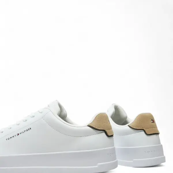 Tommy Hilfiger - Ανδρικά Sneakers Th Court Lth Detail Ess FM0FM05367-0LC Λευκό FM0FM05367-0LC