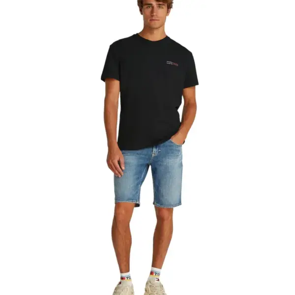 Tommy Hilfiger - Ανδρικό T-shirt b Reg Graphic Slub Ext Regular Fit DM0DM21303-BDS Μαύρο DM0DM21303-BDS