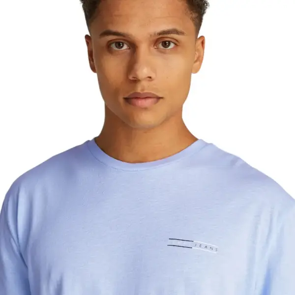 Tommy Hilfiger - Ανδρικό T-shirt b Reg Graphic Slub Ext Regular Fit DM0DM21303-C3Q Γαλάζιο DM0DM21303-C3Q