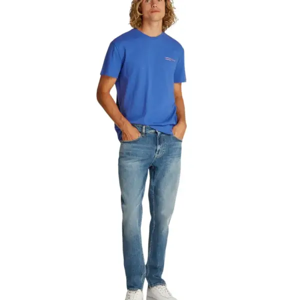 Tommy Hilfiger - Ανδρικό T-shirt b Reg Graphic Slub Ext Regular Fit DM0DM21303-C6E Μπλε Ραφ DM0DM21303-C6E