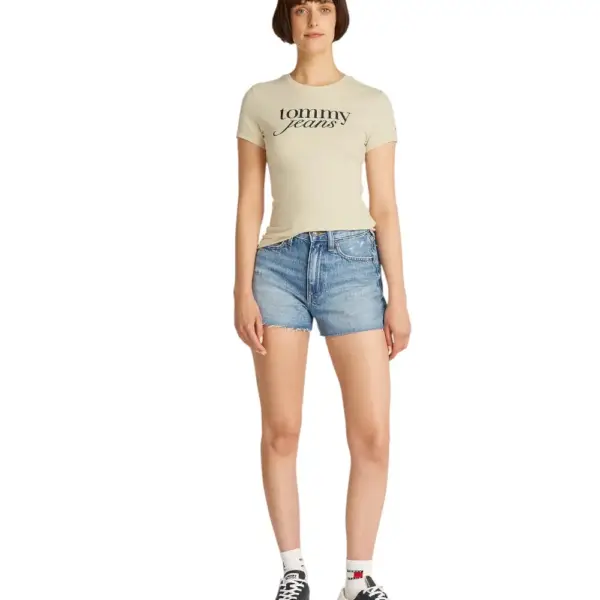 Tommy Hilfiger - Γυναικείο T-shirt Essential Slim Fit DW0DW19447-ACG Μπεζ DW0DW19447-ACG