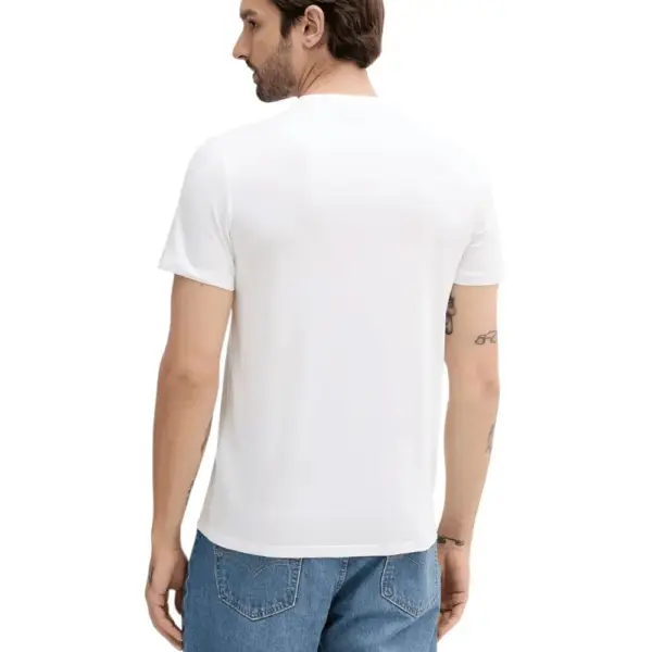 Calvin Klein - Ανδρικό T-shirt Cotton Badge Regular Fit LV04RC272G-YAF Λευκό LV04RC272G-YAF