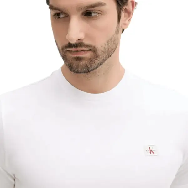 Calvin Klein - Ανδρικό T-shirt Cotton Badge Regular Fit LV04RC272G-YAF Λευκό LV04RC272G-YAF