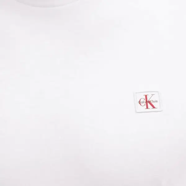 Calvin Klein - Ανδρικό T-shirt Cotton Badge Regular Fit LV04RC272G-YAF Λευκό LV04RC272G-YAF