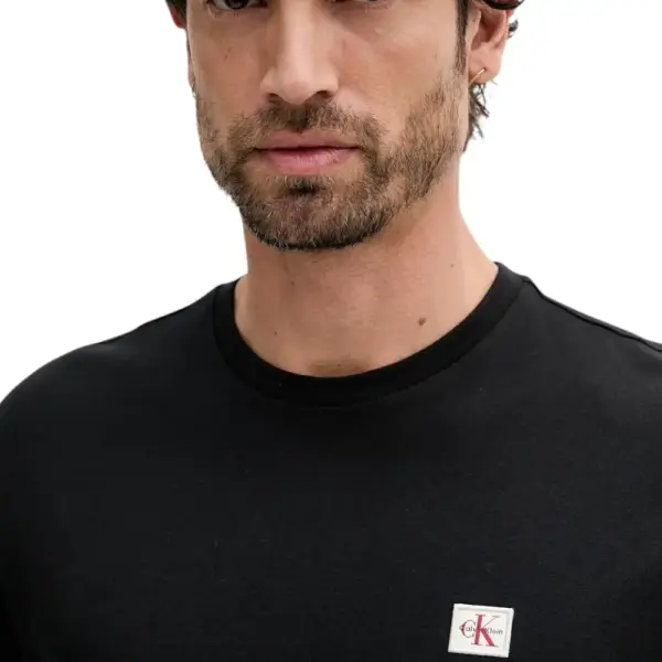 Calvin Klein - Ανδρικό T-shirt Cotton Badge Regular Fit LV04RC272G-UB1 Μαύρο LV04RC272G-UB1