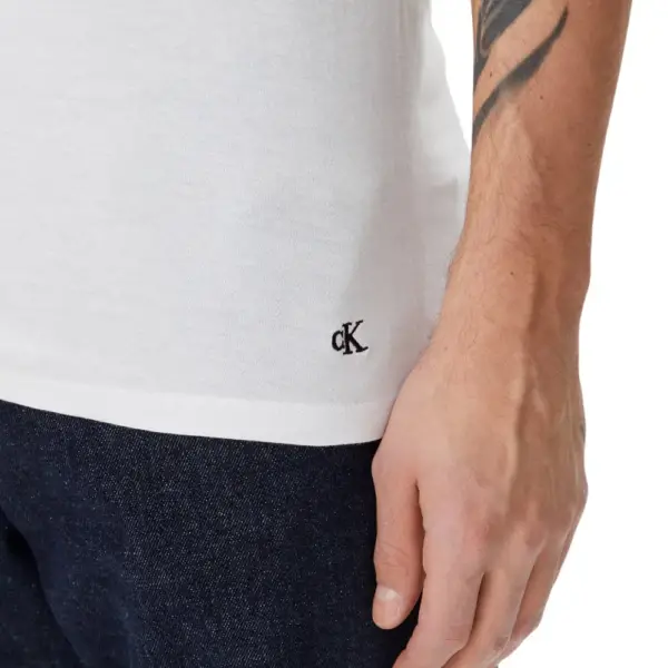 Calvin Klein - Ανδρικές Φανέλες Κοντομάνικες Crew Neck CK Monogram Τριπλό Πακέτο LV00NB4051-100 Λευκό LV00NB4051-100