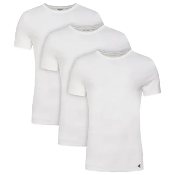 Calvin Klein - Ανδρικές Φανέλες Κοντομάνικες Crew Neck CK Monogram Τριπλό Πακέτο LV00NB4051-100 Λευκό