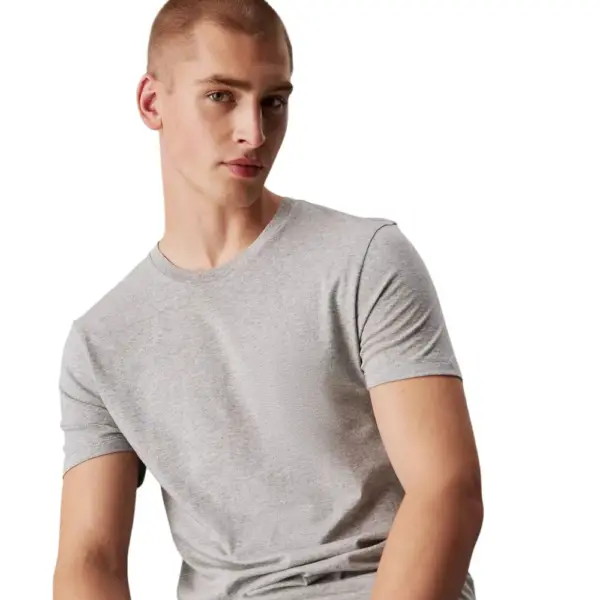 Calvin Klein - Ανδρικές Φανέλες Κοντομάνικες Crew Neck CK Monogram Τριπλό Πακέτο LV00NB4051-MP1 Λευκό/Μαύρο/Γκρι LV00NB4051-MP1
