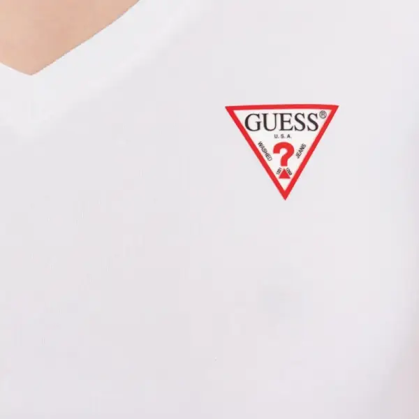 Guess - Γυναικείο T-Shirt V‑Neck W2YI45J1314-G011 Λευκό W2YI45J1314-G011