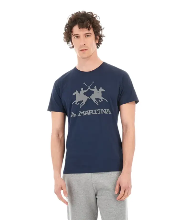 La Martina - Ανδρικό T-Shirt Regular Fit CCMR05-07017 Μπλε