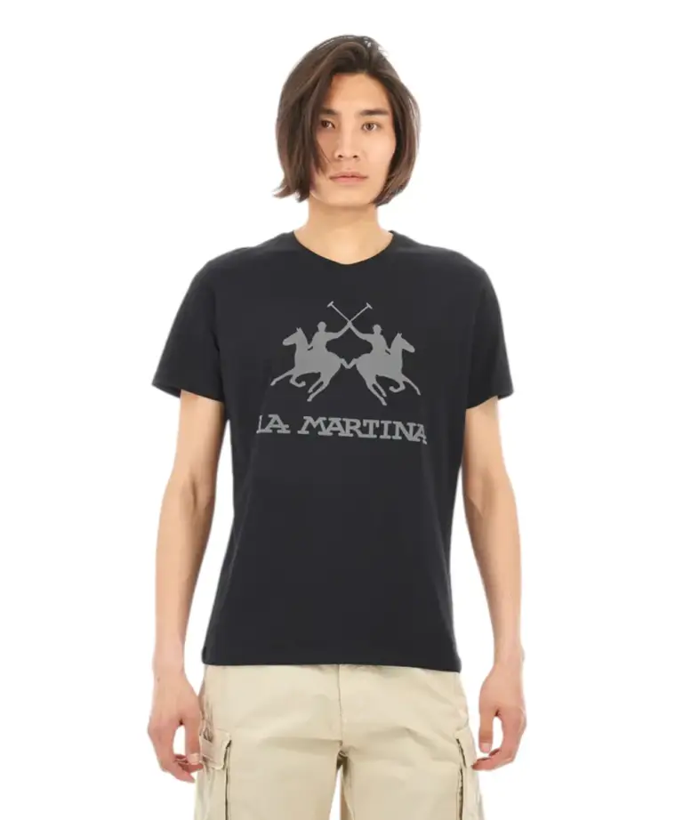 La Martina - Ανδρικό T-Shirt Regular Fit CCMR05-09999 Mαύρο