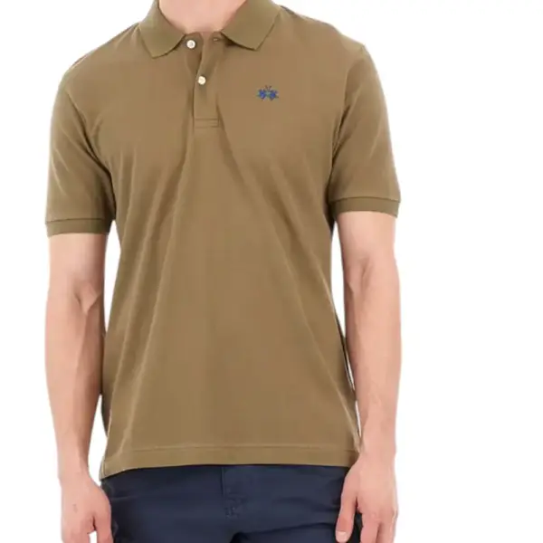 La Martina - Ανδρικό Κοντομάνικο Tex Polo Regular Fit BPMP01PK031-03197 Λαδί