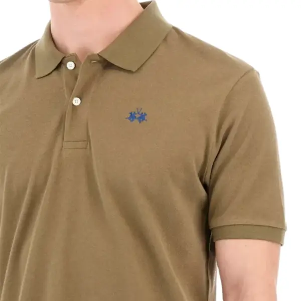 La Martina - Ανδρικό Κοντομάνικο Tex Polo Regular Fit BPMP01PK031-03197 Λαδί