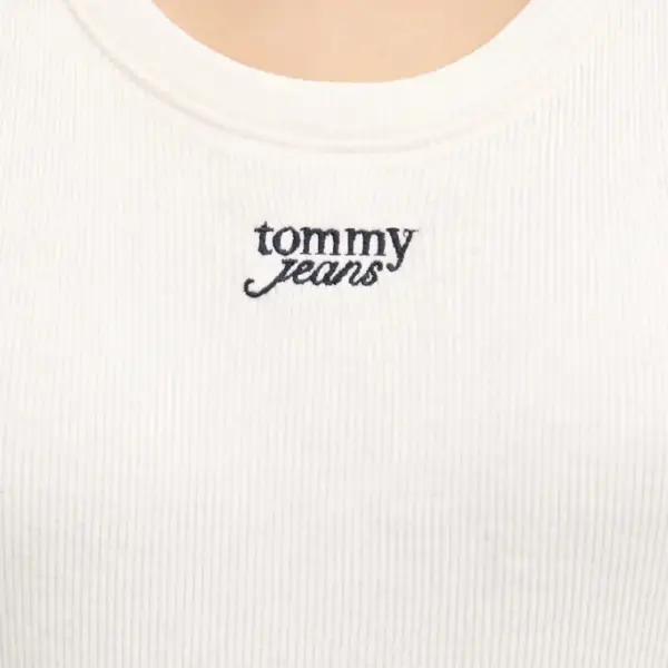 Tommy Hilfiger - Γυναικείο T-shirt Αμάνικο Slim Script Rib Tank DW0DW21369-YBH Εκρού DW0DW21369-YBH