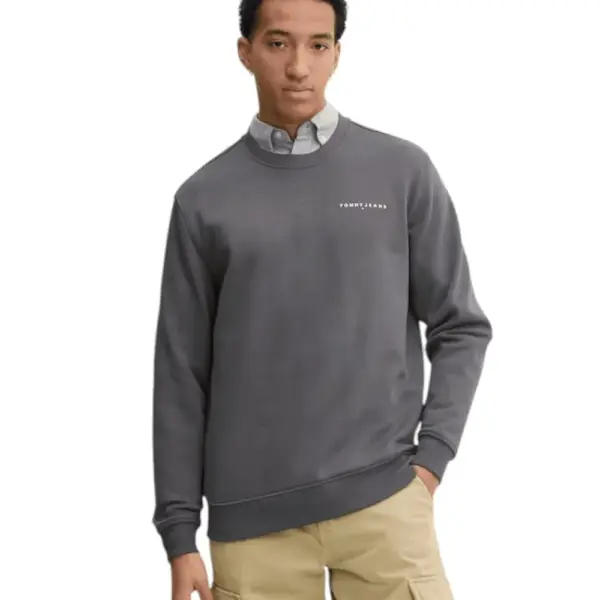 Tommy Hilfiger - Ανδρικό Φούτερ Tjm Linear DM0DM20249-PT2 Γκρι DM0DM20249-PT2