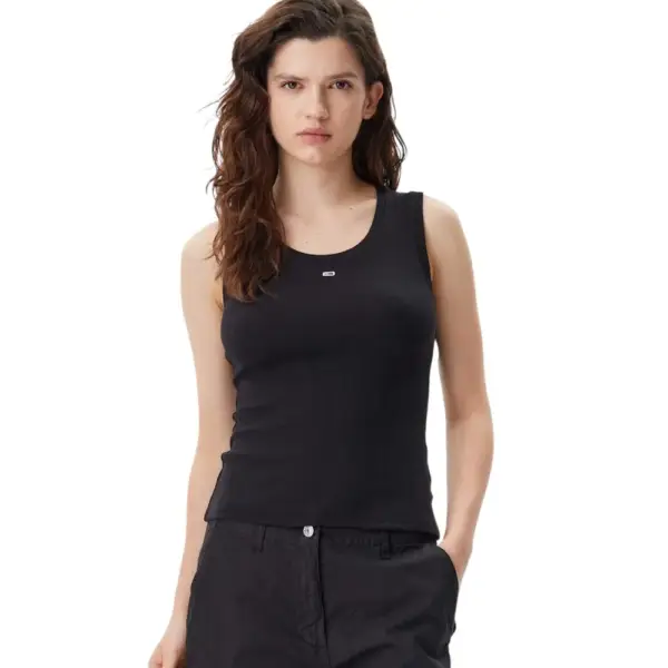 Tommy Hilfiger - Γυναικείο T-shirt Αμάνικο Rib Essential Tank Top Slim Fit DW0DW20673-BDS Μαύρο
