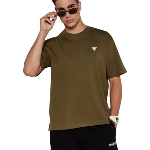 Guess - Ανδρικό T-shirt Loose Fit M4YI46K8FQ4-G8EV Πράσινο