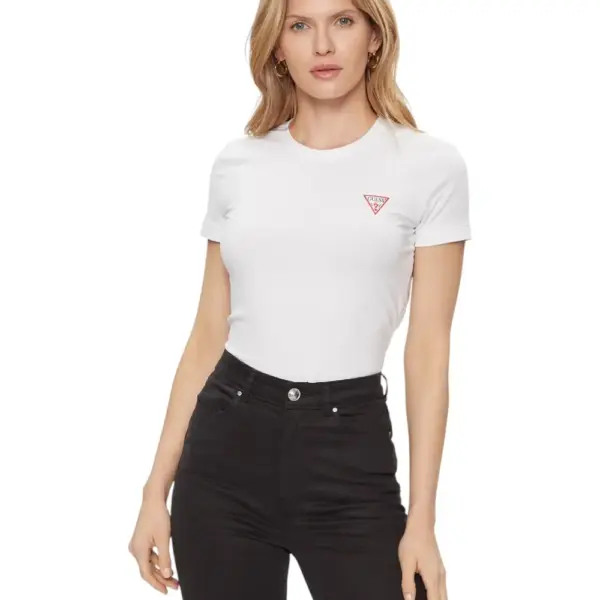Guess - Γυναικείο T-Shirt Triangle Logo Tee W2YI44J1314-G011 Λευκό