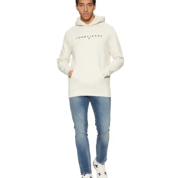 Tommy Hilfiger - Ανδρικό Φούτερ με Κουκούλα και Τσέπες DM0DM20746-AE3 Μπεζ DM0DM20746-AE3