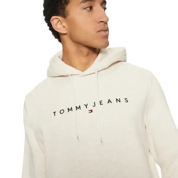 Tommy Hilfiger - Ανδρικό Φούτερ με Κουκούλα και Τσέπες DM0DM20746-AE3 Μπεζ DM0DM20746-AE3