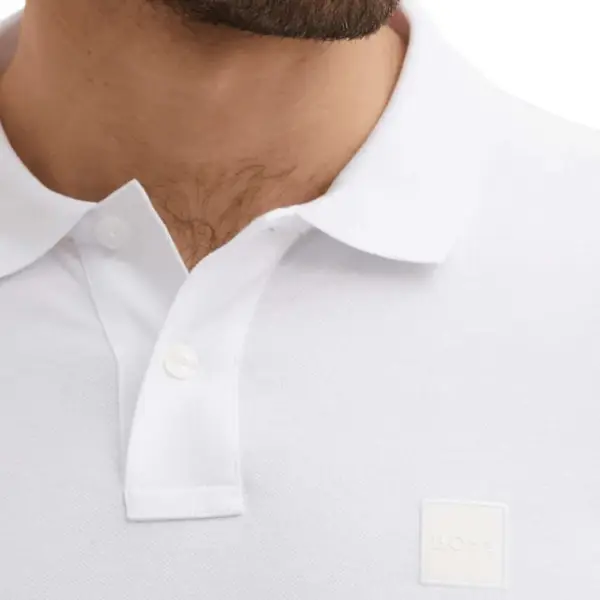 Hugo Boss - Ανδρικό Polo T-shirt Passenger Slim Fit 50507803-100 Λευκό 50507803-100