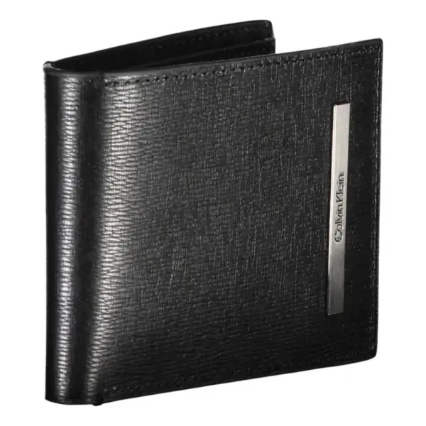 Calvin Klein - Ανδρική Δερμάτινη Καρτοθήκη Ck Modern Metal Bifold K50K510586-BAX Μαύρο K50K510586-BAX